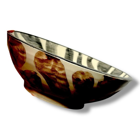 Zebra & Brown Giraffe Dip Chip Bowl Set Pottery Bowls from my Clay Studio NEW - Picture 14 of 15